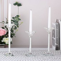 ms소품세상 크리스탈 캔들홀더 유리관 촛대 4389, 4389L(대)