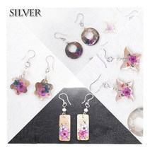 압화 자개 은귀걸이 수공예 귀걸이