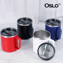 오슬로 아웃백2 이중진공 뚜껑스텐머그컵 420ml, 레드, 1개