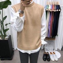 애드매이브 남녀공용 커플룩 루즈핏 R 니트조끼9color