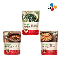 cj 비비고 소고기미역국+스팸부대찌개+육개장, 1세트