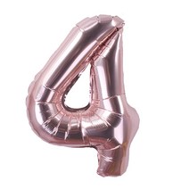굿벌룬 로즈골드 숫자풍선 생일파티 파티풍선 기념일 베이비샤워 100일 1000일 200일 300일파티, 숫자4