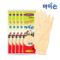 마미손 식품전용 고무장갑 특대, 화이트, 5개
