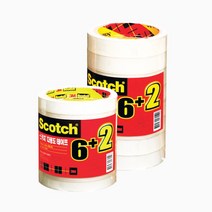3M 스카치 다용도 테이프 3인치 6+2롤 (12mm X 20m), 단품