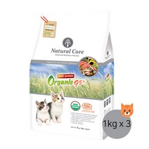 네츄럴코어 멀티프로테인 95 유기농 70% 고양이사료 + 메리츄 멀티팩, 1kg, 3포