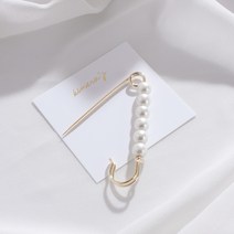 키메라제이 진주 클립 옷핀 브로치