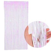 파티마트 파티용품 장식 수술 은박커튼, 펄화이트