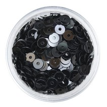 패션메이드 프랑스자수 스팽글 반짝이 글리터 부자재 부재료 꾸미기 DIY, 4mm스팽글-블랙(DD024), 1개