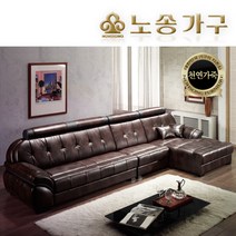 노송가구 바울 천연가죽 5인 카우치 소파, 7516 초코와인(왼쪽)