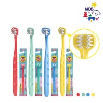 MDB 3면 유아칫솔 어린이 아동 키즈 칫솔 영유아, 노랑, 1개
