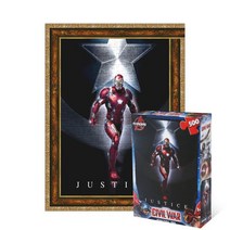 퍼즐피플 마블 어벤져스 시빌워 직소퍼즐, 아이언맨 JUSTICE 500피스 액자포함(엔틱골드), 500p