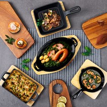 KDS 무쇠 철판 스테이크판 주물팬, S21 맥반석 점타원팬 4호