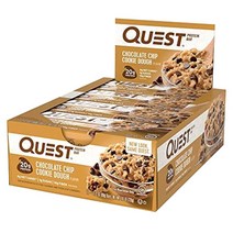 퀘스트뉴트리션 프로틴 바 초콜렛 칩 쿠키 도우 맛 12개입, 초콜릿 칩 쿠키 도우, 60g, 12개