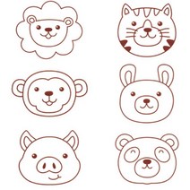 열변색붙임딱지(동물.색칠용)6종1조