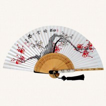 전주부채공방 [명품가죽 합죽선] 가죽명품선 매화 무형문화재작품선, 1개