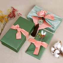 윤씨방 플라워 현금 예단함 풀세트 5종, 그린x봉채용_정보포함인쇄