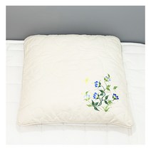 예당 달개비꽃 자수 사각 광목 방석 50X50