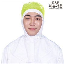 레뷰가운 CA81 식품위생모 벨크로 방진 위생모자 마스크걸이 위생검사 제약 연구소 공장 작업, CA81_연두 2XL