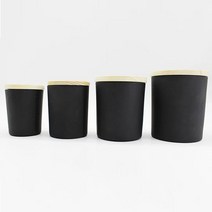 캔들용기 기본용기 + 심플우드캡 [ 9OZ 블랙 ]