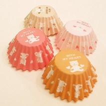 쿠킹스토리 미니 곰돌이 4색 유산지 40장