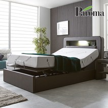 세진침대 파로마 내 몸에 맞추는 편안함! 제프리 LED 모션베드 전동침대 트윈 슈퍼 싱글 퀸 라텍스 매트리스, 3-1.침대프레임만_모카그레이