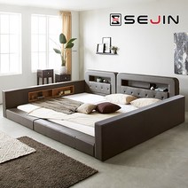 세진침대 코코 LED 수납 가드형 패밀리침대, 8-1.코코 가드형 패밀리침대-프레임만_초코브라운