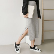  투데이앤룩 데일리 밴딩 미디 스커트 
