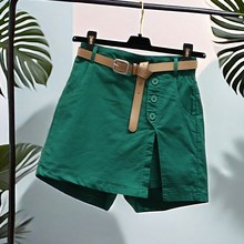  라오농 여성용 여름 빅사이즈 데일리 하이웨스트 반바지 A라인 치마바지 