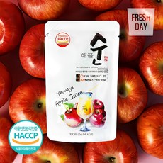 [프레시데이] [HACCP인증] 물타지않은 저온착즙 영주 순수 사과즙 60포x100ml, 상세 설명 참조, 60개, 100ml