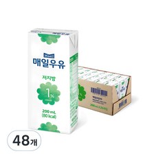 매일우유 저지방 1%, 200ml, 48개