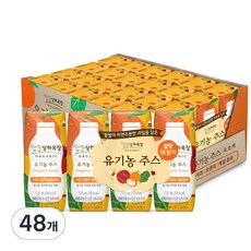 상하목장 유기농 주스 사과오렌지케일, 125ml, 48개