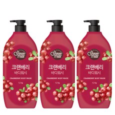 샤워메이트 크랜베리 바디워시, 1200g, 3개