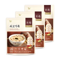 본죽 데워서 바로 먹는 쇠고기죽, 330g, 3개 - 한우소고기죽