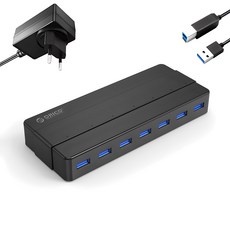 오리코 7포트 USB 3.0 허브 H7928-U3, 블랙