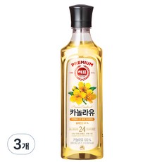 해표 카놀라유, 500ml, 3개 - 면실유