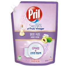 프릴 시크릿 오브 맑은식초 주방세제 달콤한 리치향 파우치, 1L, 1개