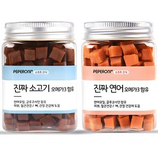 페페로니 오메가3 진짜 연어 + 진짜 소고기 강아지 간식