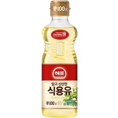 해표 식용유, 500ml, 1개 - 면실유