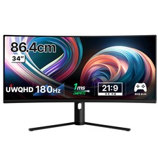 한성컴퓨터 UWQHD 1500R 커브드 리얼 180 울트라와이드 게이밍 모니터, 808mm, TFG34Q14W