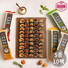 [다신샵] 저당 곤약현미김밥 5종 혼합세트(참치+불고기+흑미계란+오징어+치즈), 220g, 10개