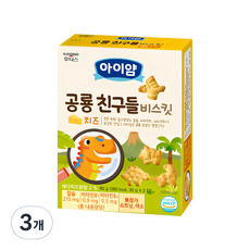 일동후디스 아이얌 공룡친구들 비스킷 30g x 2p, 치즈맛, 60g, 3개 - 아이얌