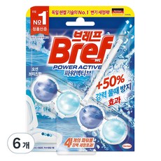 브레프 파워액티브 변기 세정제 오션향, 50g, 6개