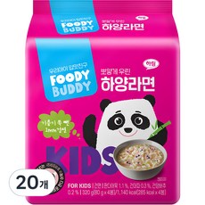 푸디버디 하양라면, 80g, 20개