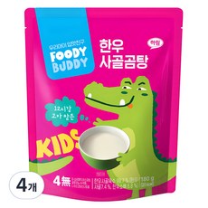 푸디버디 유아용 한우 사골곰탕, 180g, 4개