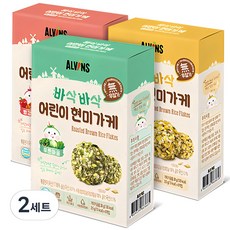 엘빈즈 바삭바삭 어린이 현미가케 빨강마을 + 노랑마을 + 푸른마을, 빨강마을, 노랑마을, 푸른마을, 2세트