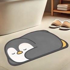 lurluhome 可愛動物矽藻土廚房地墊, 企鵝