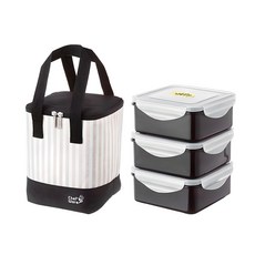 Chef's Ware Yam Square 850ml 3層飯盒, 混色, 1個