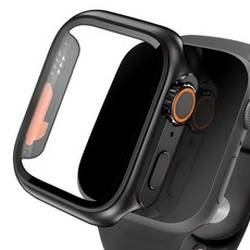 iMall 9H強化玻璃全覆蓋框架錶殼 Apple Watch適用, Black