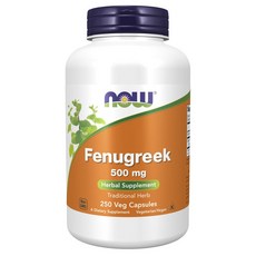 NOW Foods 胡蘆巴素食膠囊 500mg, 1個, 250顆