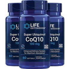 LIFE EXTENSION 還原型輔酶Q10軟膠囊 100mg, 60顆, 3罐